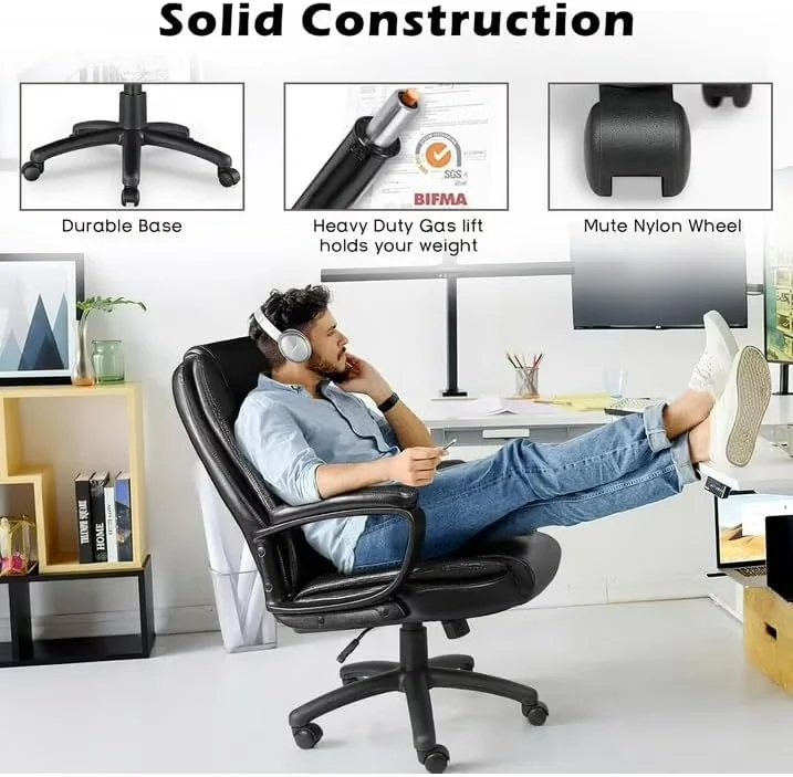 BOSSIN Big and Tall Home Office Computer Chair, High Back Desk Chair for Heavy Duty 400 LBS